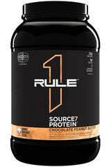 Rule One Source7 Protein in Chocolate Peanut Butter flavor with 22g protein per serving and 7 premium protein sources.