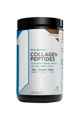 Rule One Collagen Peptides jar, 10g collagen per serving, gluten-free and dairy-free, supports healthy hair, skin, nails, and joints.