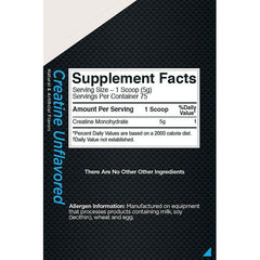 Supplement facts for Rule One Creatine showing serving size and ingredients.