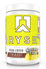 RYSE BCAA Focus supplement in lemonade flavor, 2:1:1 BCAA ratio for hydration and recovery.