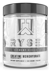 RYSE Creatine Monohydrate jar, 300 grams dietary supplement for muscle growth and strength.