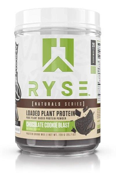 RYSE Loaded Plant Protein Powder in Chocolate Cookie Blast flavor, featuring a complete amino acid profile.