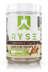 RYSE Loaded Plant Protein in Cinnamon Toast flavor, natural protein powder for recovery and muscle building.