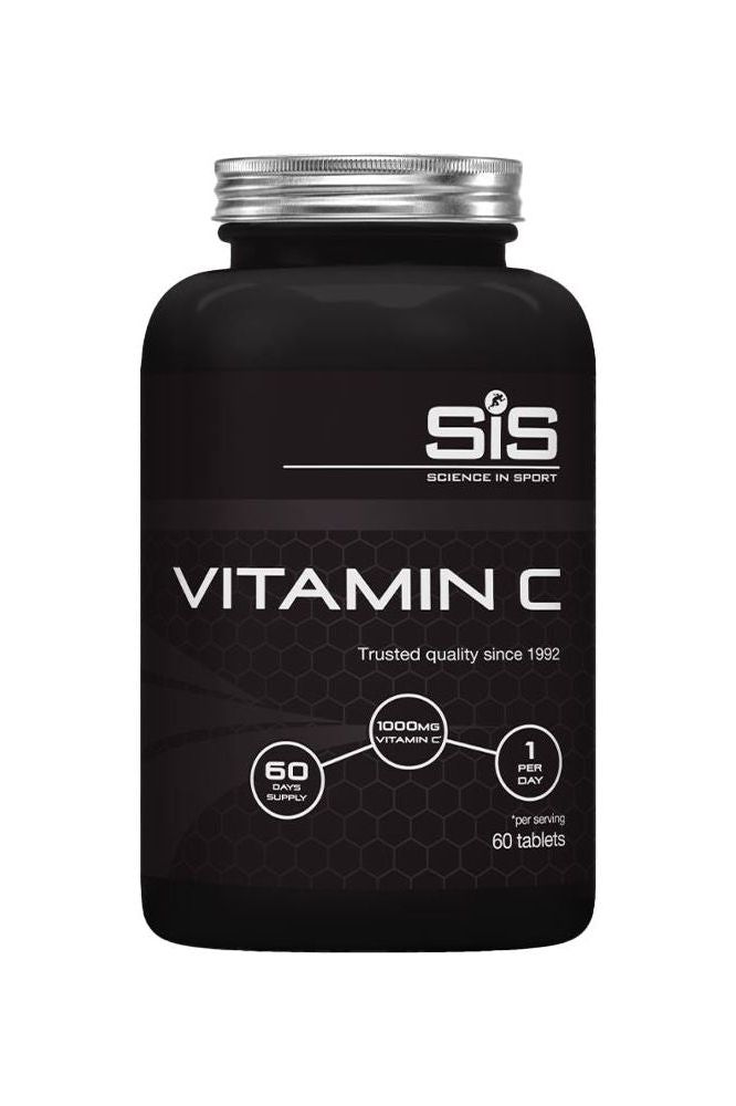 Science in Sport Vitamin C supplement bottle with 60 tablets for immune support and energy metabolism.