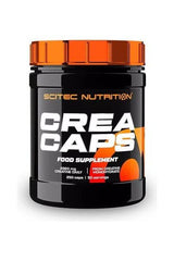 Scitec Nutrition Crea Caps bottle with 250 creatine monohydrate capsules for improved training and performance.