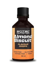 Scitec Nutrition Almond Biscuit Flavour Drops, 50 ml, sugar-free, gluten-free, lactose-free, vegan.