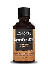 Scitec Nutrition Apple Pie Flavour Drops, 50ml, sugar-free, gluten-free, lactose-free, vegan flavor enhancer for food and drinks.