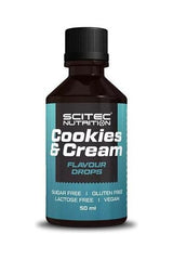Scitec Nutrition Cookies & Cream Flavour Drops, 50ml, sugar-free, gluten-free, lactose-free, vegan flavoring for food and drinks.