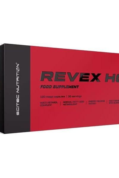 Scitec Nutrition Revex HC food supplement box with 120 mega caps for normal fat metabolism support.