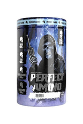 Skull Labs Perfect Amino pre-workout supplement canister with BCAA, EAA, and L-glutamine for enhanced performance.