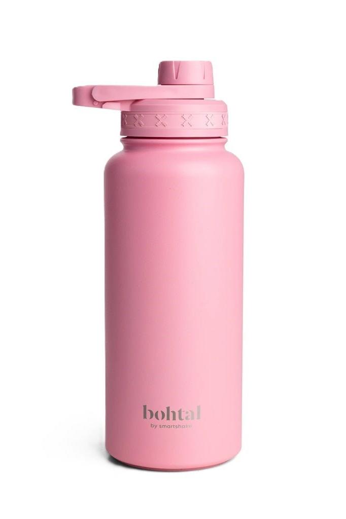 Bohtal insulated sports bottle in pink with a leak-proof lid and BPA-free materials.