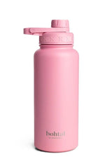 Bohtal insulated sports bottle in pink with a leak-proof lid and BPA-free materials.