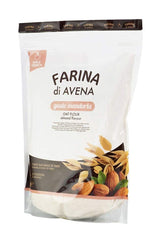 Smile Crunch almond-flavored oat flour packaging, rich in nutrients and ideal for healthy recipes.