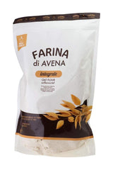 Smile Crunch Whole Oat Flour 1000g package, a source of fiber without added sugars, ideal for healthy recipes.