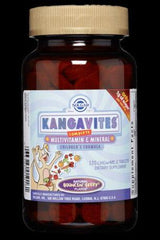 Solgar Kangavites Children's Multivitamin and Mineral in a bottle with Bouncin' Berry flavor, 120 chewable tablets.
