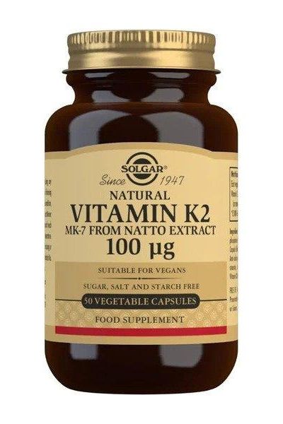 Solgar - Natural Vitamin K2, 100mcg - 50 vcaps - Nutri.se