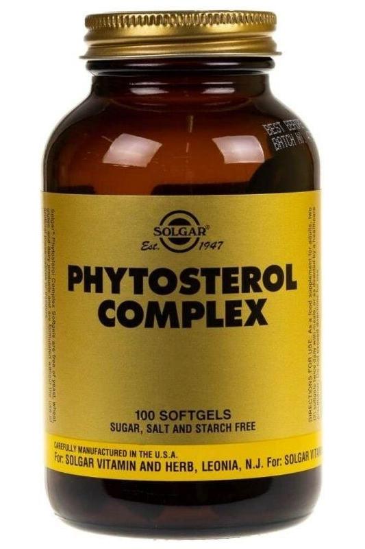 Solgar Phytosterol Complex bottle containing 100 softgels for heart health and cholesterol support.