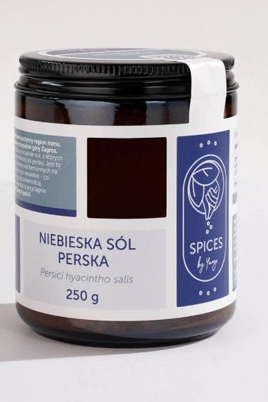 Spices By Yango Blue Persian Salt jar, 250g, known for its intense flavor and culinary versatility.
