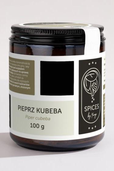 Spices By Yango - Cubeb Pepper (100 g) jar featuring Piper cubeba spice, highlighting its unique flavor and aroma.