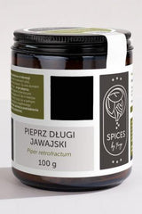 Spices By Yango Java Long Pepper 100g jar featuring unique flavor profile and aromatic blend.