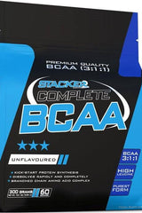 Stacker2 Europe Complete BCAA supplement, unflavoured, 300 grams, optimal 3:1:1 ratio for muscle recovery and protein synthesis.