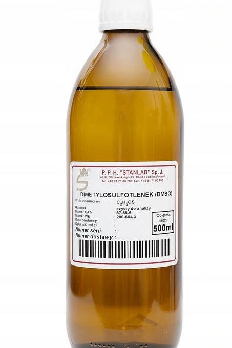 Stanlab Dimethyl sulfoxide (DMSO) 500 ml bottle for inflammation reduction and joint pain treatment.