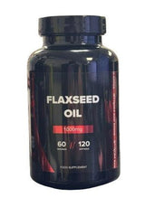 Strom Sports Flaxseed Oil 120 softgels, a dietary supplement for heart health, digestion, and skin.