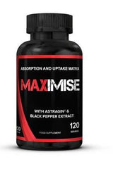 MAXimise supplement bottle for improved nutrient absorption and digestion, featuring 120 capsules.