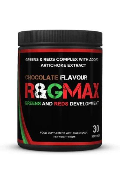 R&G Max Chocolate flavour supplement, a blend of greens and reds, rich in nutrients, 30 servings.