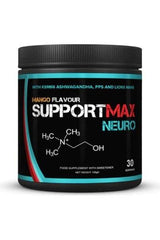 SupportMax Neuro mango flavor supplement jar featuring natural ingredients for optimal health.