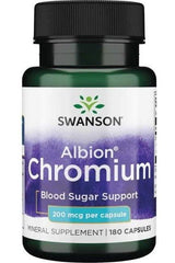 Swanson - Albion Chelated Chromium, 200mcg - 180 caps - Nutri.se