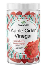 Swanson Apple Cider Vinegar Gummies with Strawberry Watermelon flavor, 60 count, vegan and gluten-free.