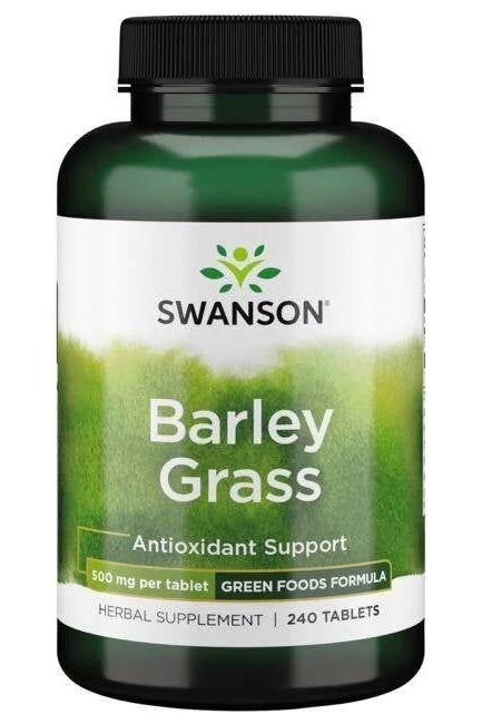 Swanson Barley Grass supplement, 500 mg, 240 tablets, antioxidant support, green foods formula.