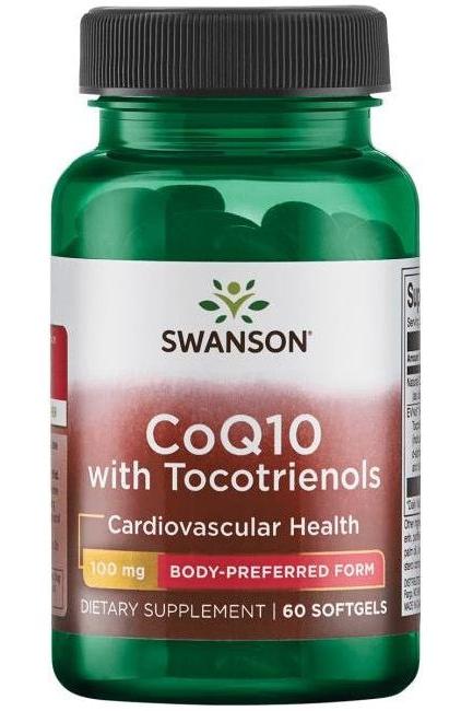 Swanson - CoQ10 with 10mg Tocotrienols, 100mg - 60 softgels - Nutri.se