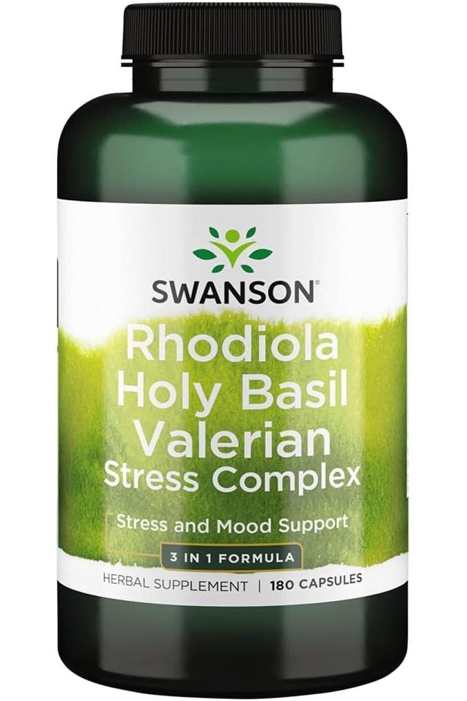 Swanson - Full Spectrum Rhodiola Holy Basil Valerian Stress Complex - 180 caps - Nutri.se