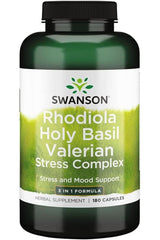 Swanson - Full Spectrum Rhodiola Holy Basil Valerian Stress Complex - 180 caps - Nutri.se