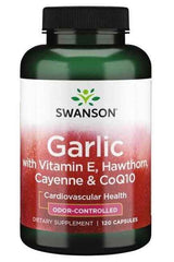 Swanson - Garlic with Vitamin E, Hawthorn, Cayenne & CoQ10 - 120 caps