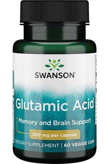 Swanson - Glutamic Acid, 500mg - 60 vcaps - Nutri.se