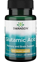 Swanson - Glutamic Acid, 500mg - 60 vcaps - Nutri.se
