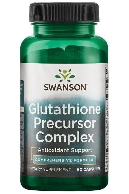 Swanson Glutathione Precursor Complex bottle, 60 capsules, offering antioxidant support and immune benefits.