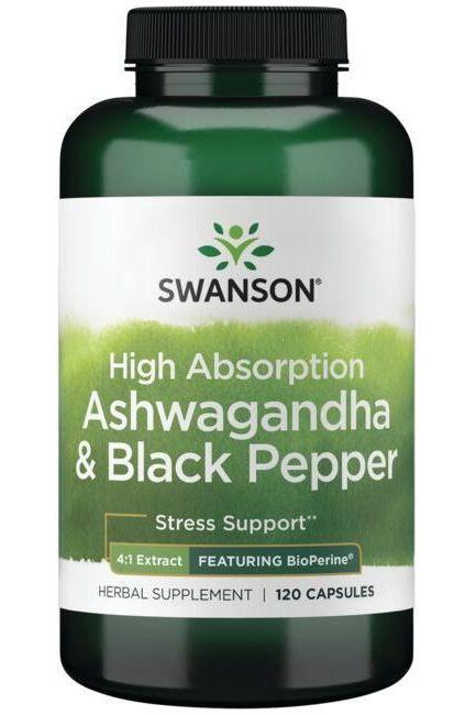 Swanson - High Absorption Ashwagandha & Black Pepper - 120 caps - Nutri.se