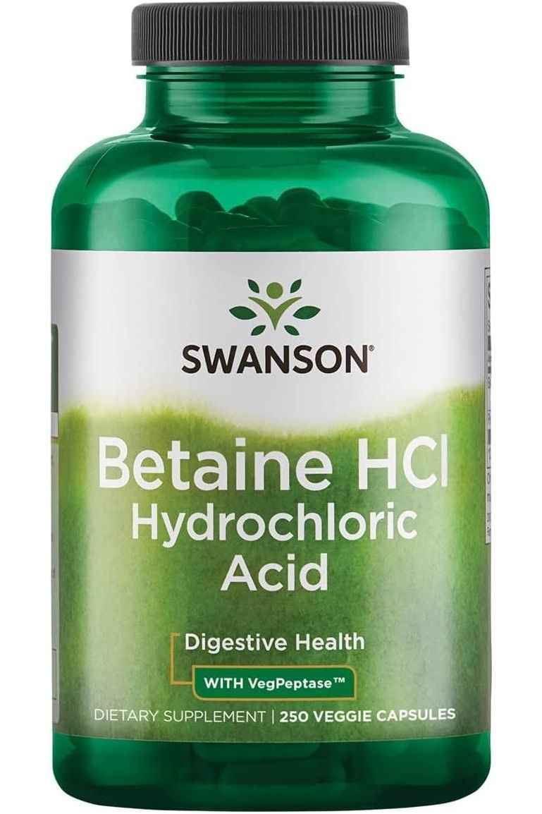 Swanson - Hydrochloric Acid (with Pepsin) - 250 caps