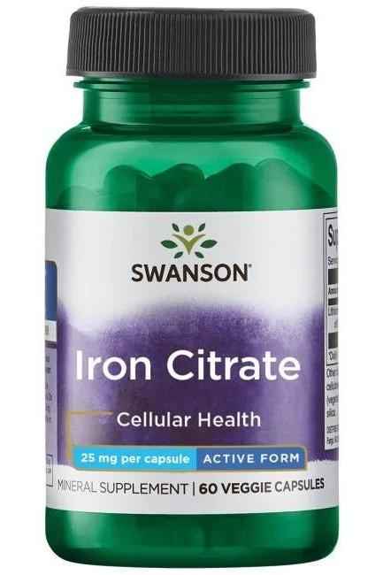 Swanson - Iron Citrate, 25mg - 60 vcaps
