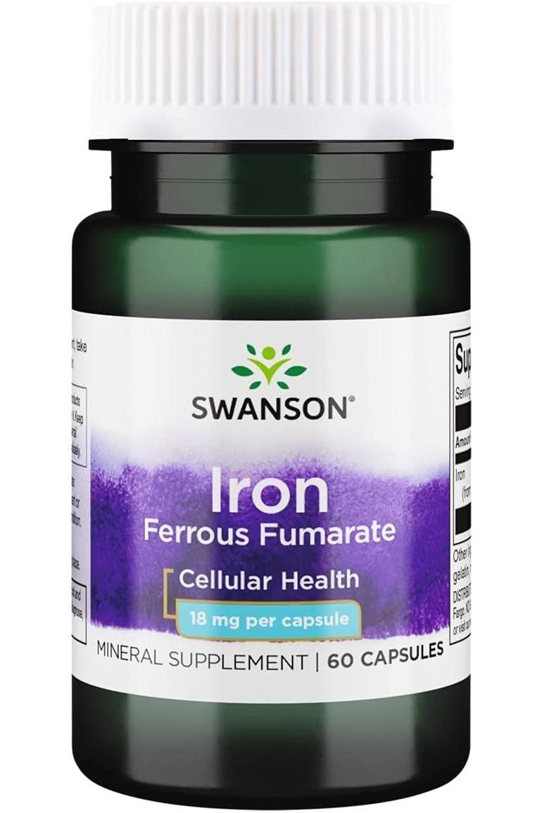Swanson - Iron (Ferrous Fumarate), 18mg - 60 caps - Nutri.se