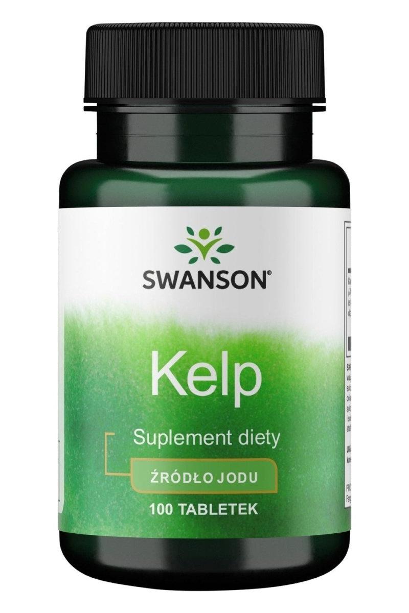 Swanson Kelp dietary supplement bottle, 225 Mcg, 100 tablets, natural iodine source