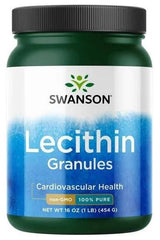 Swanson Lecithin Granules (454 g) for cardiovascular health, non-GMO, 100% pure.