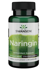Swanson Naringin supplement bottle, 500 mg per capsule, 60 capsules for antioxidant support and weight management.