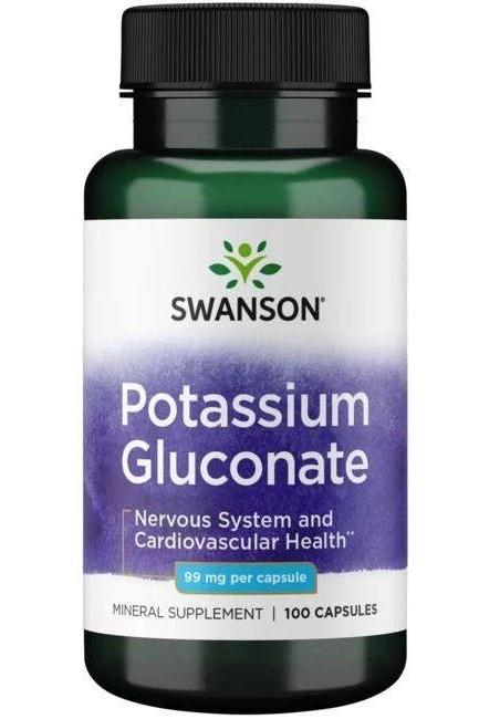 Swanson - Potassium (Gluconate), 99mg - 100 caps - Nutri.se