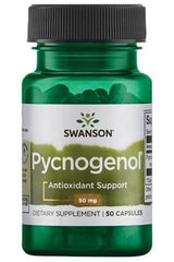 Swanson Pycnogenol 50 mg dietary supplement bottle with 50 capsules for antioxidant support.