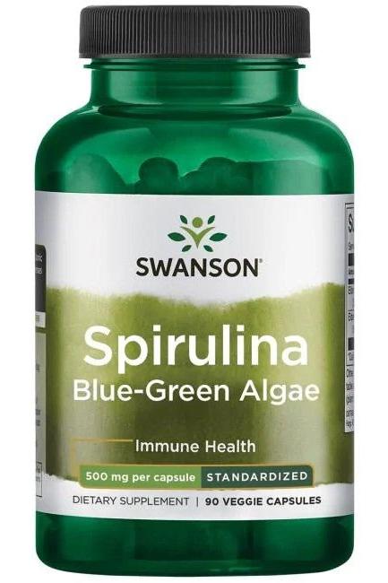 Swanson - Spirulina Blue-Green Algae 10% Phycocyanin, 500mg - 90 vcaps - Nutri.se